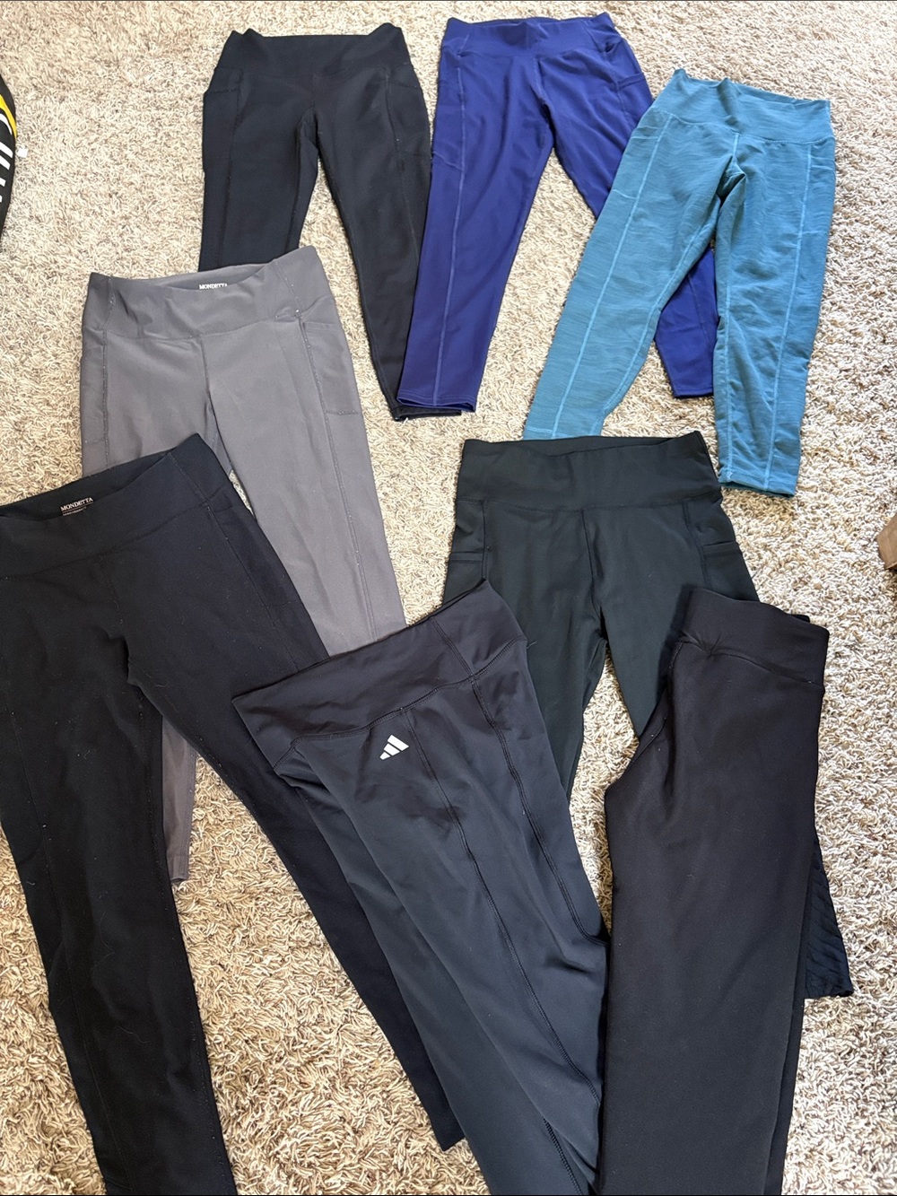 Lot of 8 pair women’s leggings size M, Adidas, Mondetta